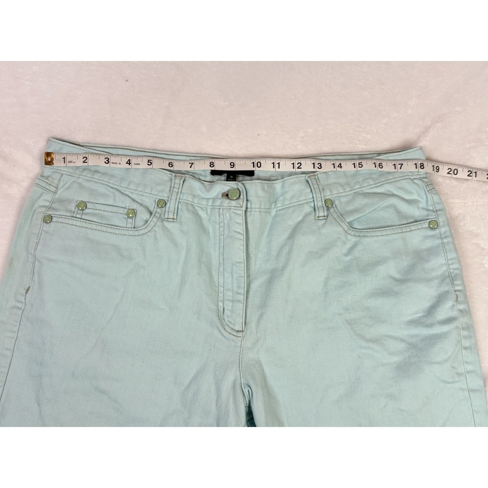 Talbots Mint Green Capri Pants Sz 16 Stretch Cotton Ankle Casual Career - Picture 4 of 8